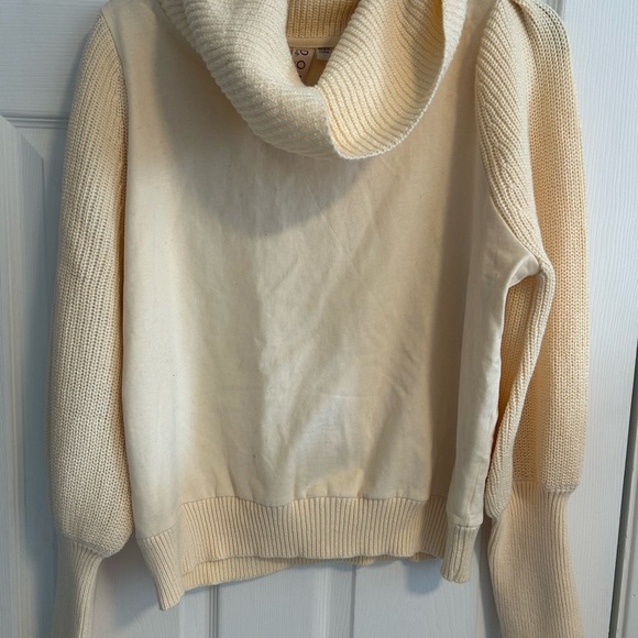 Anthropologie Dolan Large Sweater Ivory Cream Cowl Neck - Picture 3 of 5